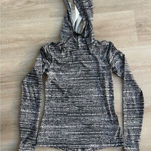 Nike Dri-Fit Women's Black and White Hooded Top